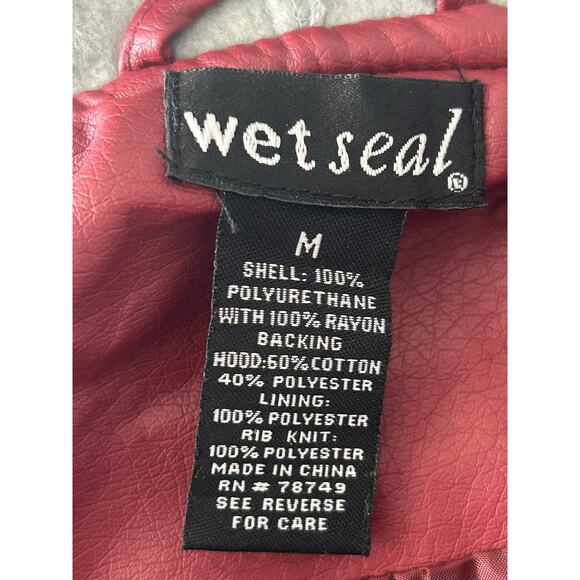 Womens Wet Seal Hooded Sweater Burgundy & Gray Color Size M Sleeveless - Picture 3 of 7